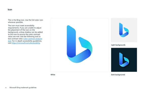 Bing icon on white, light, and dark