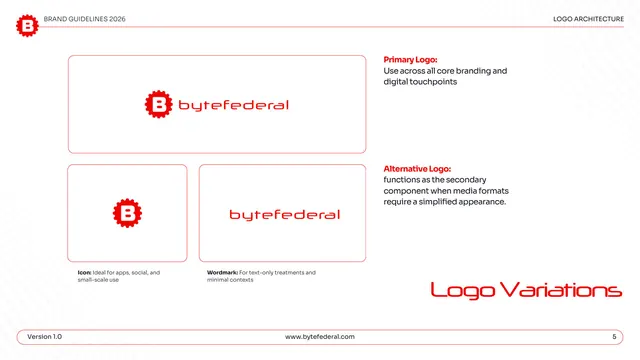 Byte Federal logo variations, light-mode, minimal, light