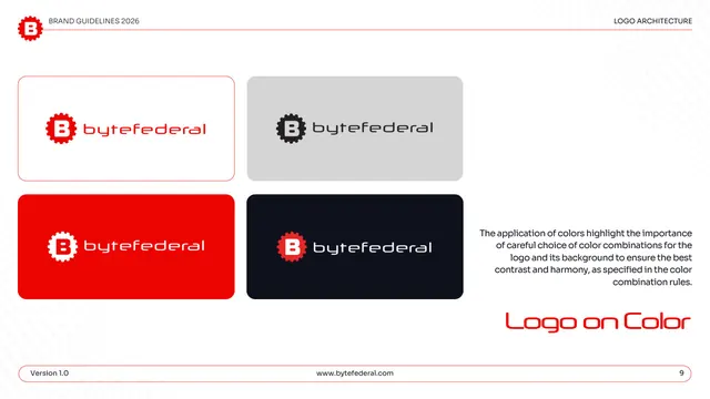 Byte Federal logo on color, light-mode, minimal, light
