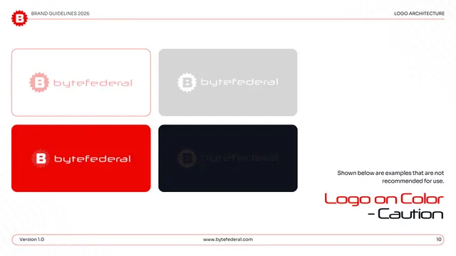 Byte Federal logo on color - caution, light-mode, minimal, light