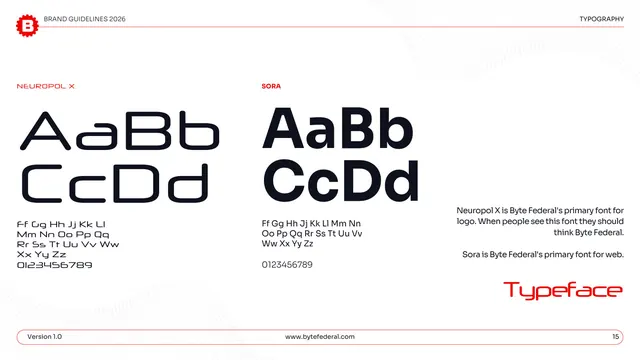 Byte Federal typeface specimens, light-mode, minimal, light