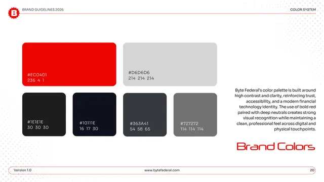Byte Federal brand colors, light-mode, minimal, light