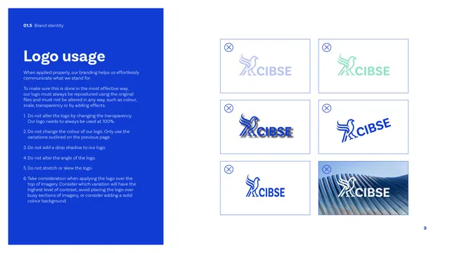 CIBSE Brand Guidelines - Logo usage donts