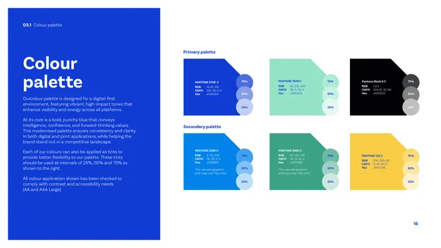 CIBSE Brand Guidelines - Colour palette specification, technical, corporate-clean, vibrant