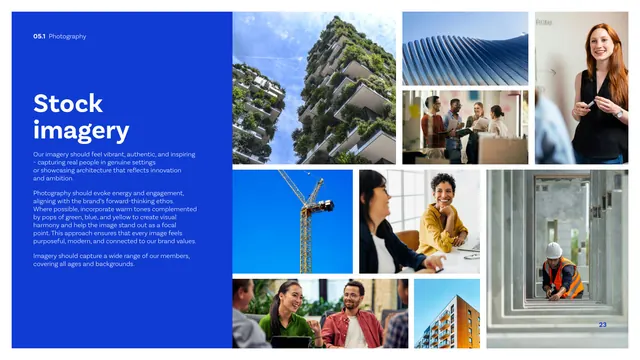 CIBSE Brand Guidelines - Stock imagery, photographic, corporate-clean, vibrant