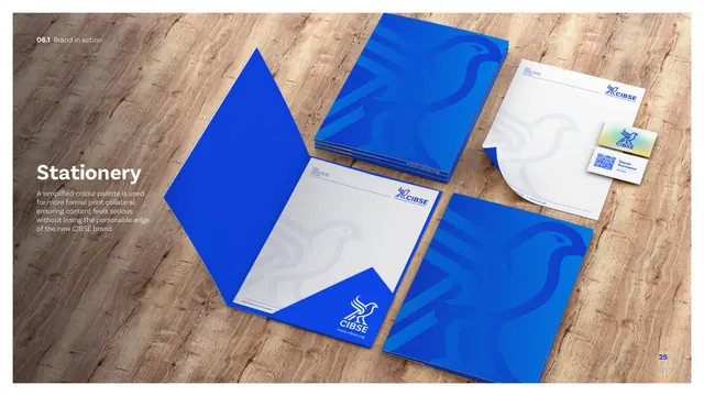 CIBSE Brand Guidelines - Stationery, photographic, corporate-clean, cool