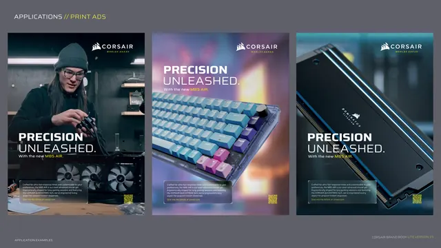 Application examples, print ads (set two), dark-mode, technical, dark