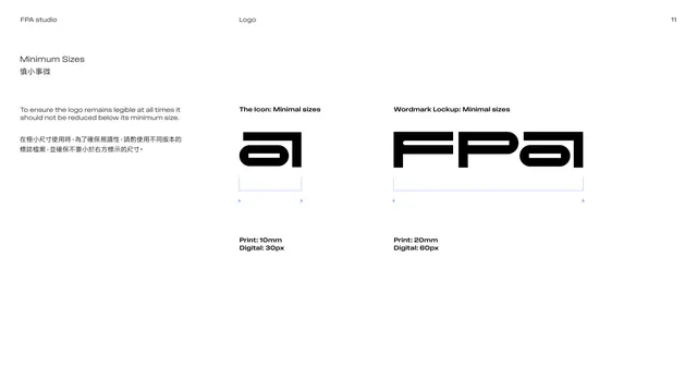 Logo minimum sizes