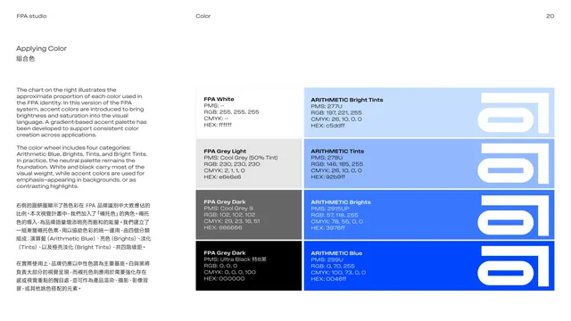 Full color specification table