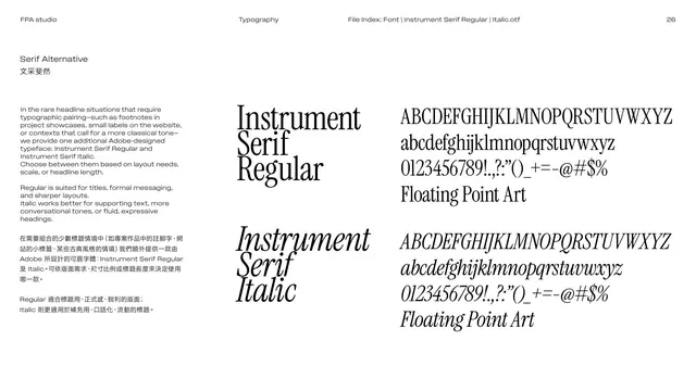 Serif alternative Instrument Serif