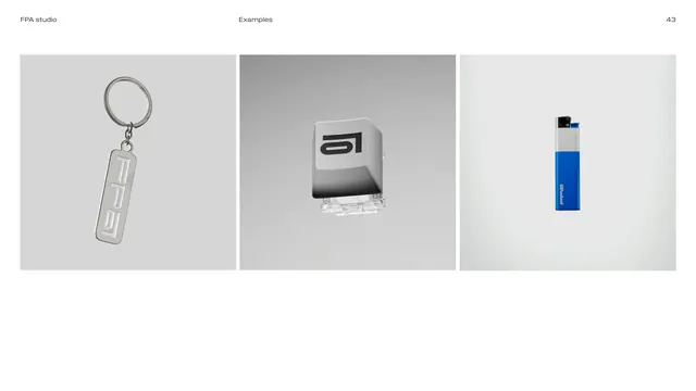 Examples, merch product shots, minimal, photographic, light