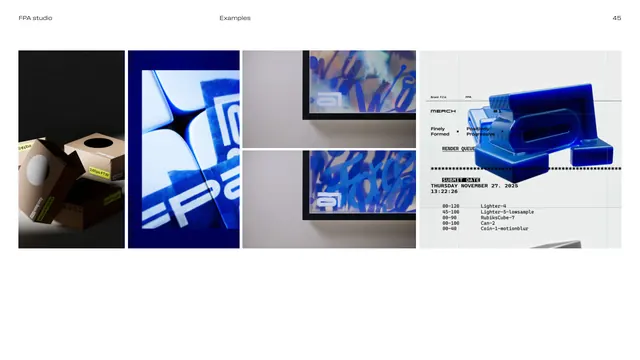 Examples, packaging and editorial mix