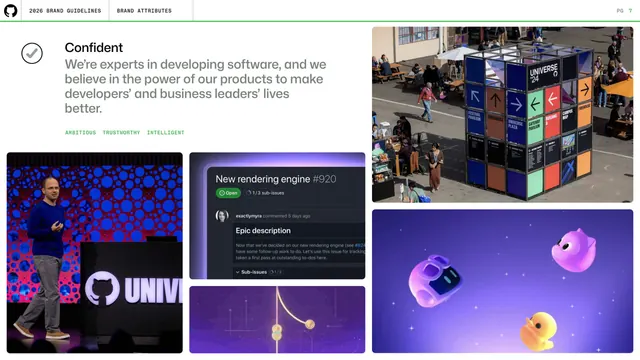 Confident attribute in copy, design, experiences