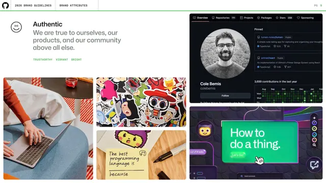 Authentic attribute in copy, design, experiences