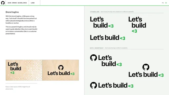 Brand tagline "Let's build