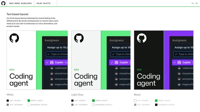 GitHub guidelines - text-based layout themes
