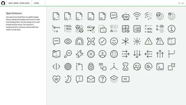 GitHub guidelines - spot Octicons grid