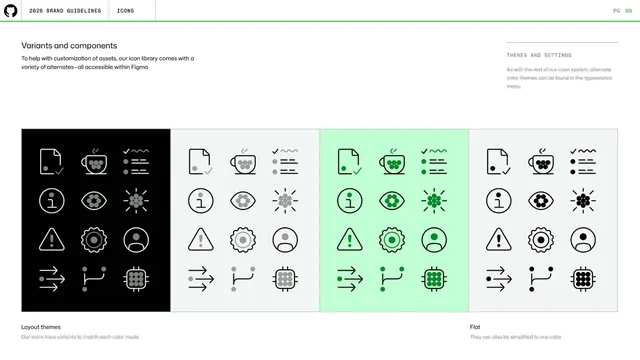 GitHub guidelines - icon variants and themes