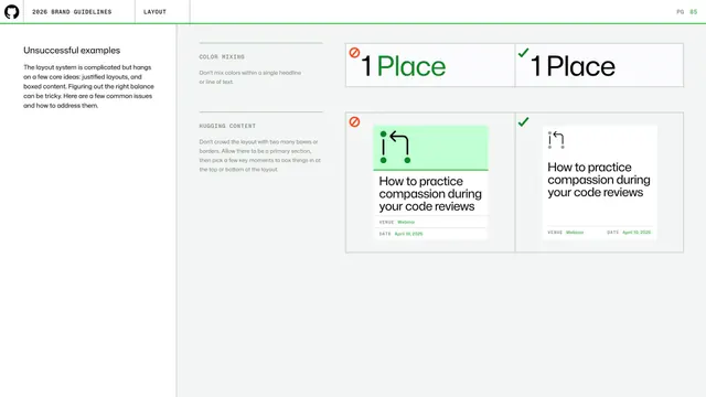 GitHub guidelines - layout mistakes