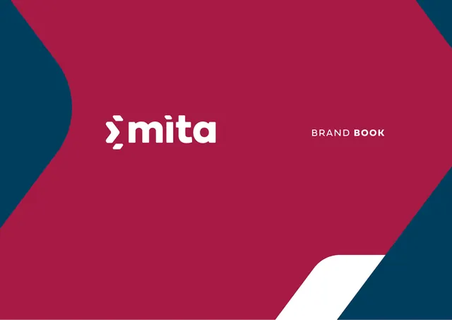 MITA Brand Book cover, corporate-clean, minimal, high-contrast