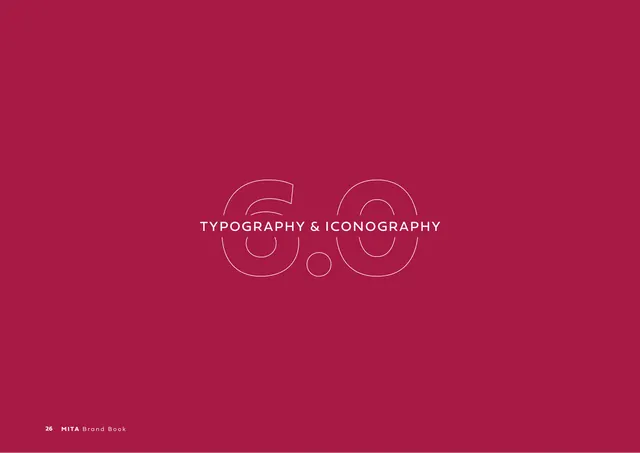 Section divider 6.0 Typography & Iconography, minimal, technical, warm