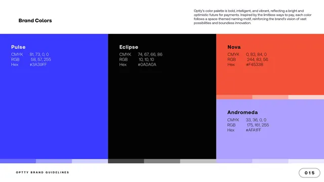 Brand Colors palette with specs, minimal, corporate-clean, vibrant