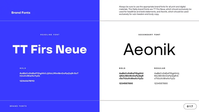 Brand Fonts, TT Firs Neue and Aeonik, minimal, corporate-clean, vibrant