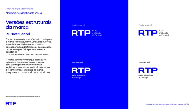 RTP Institucional horizontal and vertical versions
