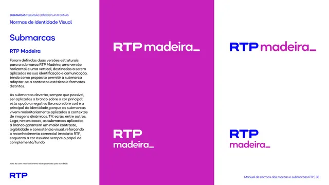 Sub-brand mark, RTP Madeira (usage variants)