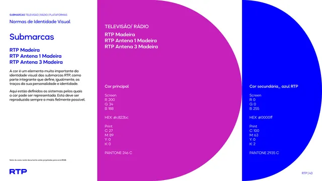 RTP Madeira submarcas color specification