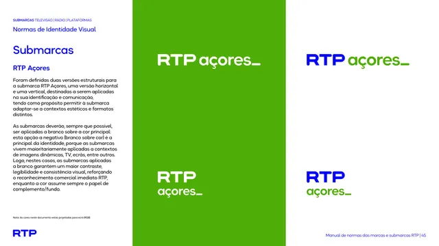 RTP Açores sub-brand lockup construction