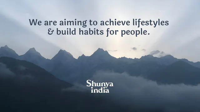 Shunya India mission statement over misty peaks