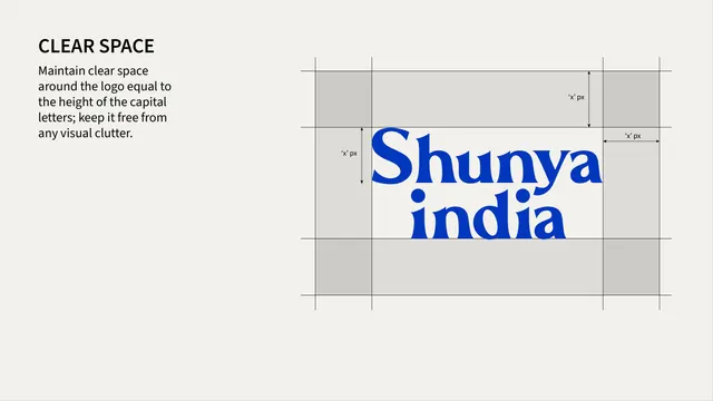 Shunya India logo clear space spec
