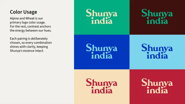Shunya India logo color usage grid