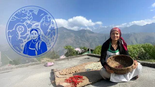 Shunya India farmer photo with crest overlay