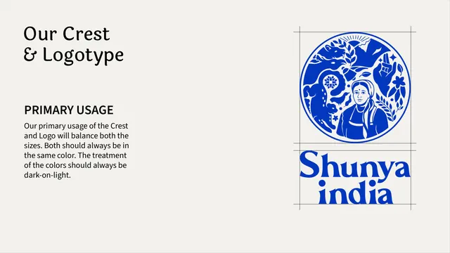 Shunya India crest and logotype primary usage