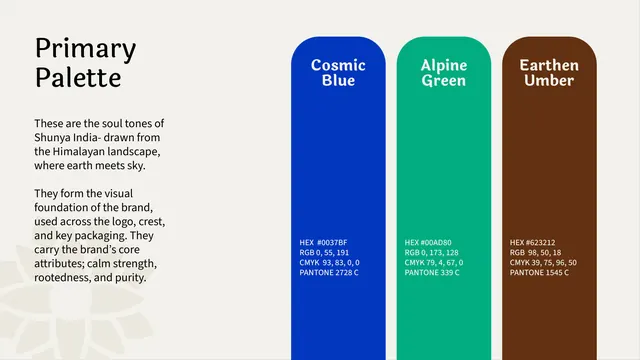 Shunya India primary color palette