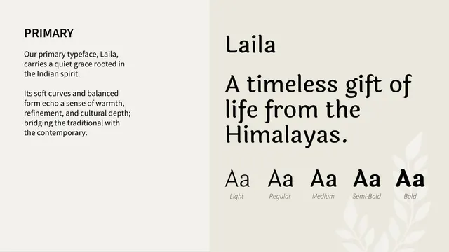 Shunya India primary typeface - Laila