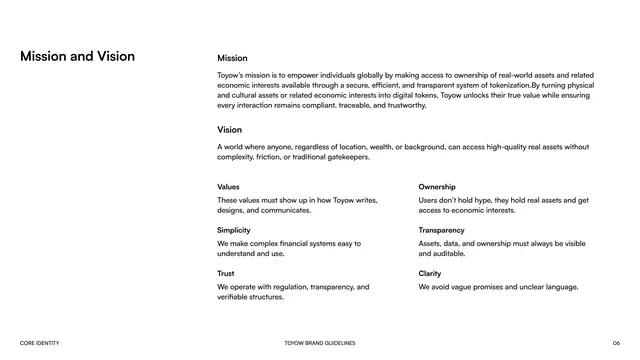 Toyow Mission, Vision and Values