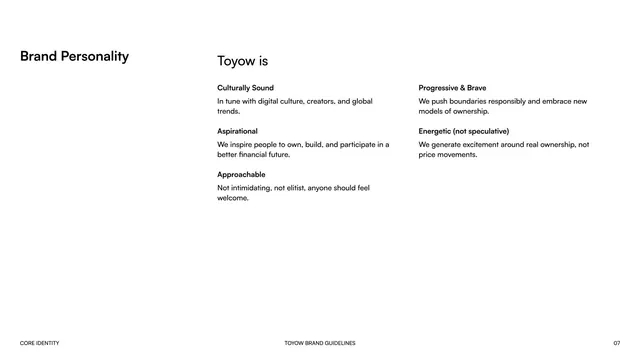 Toyow Brand Personality