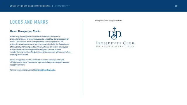 Donor recognition marks, corporate-clean, minimal, light