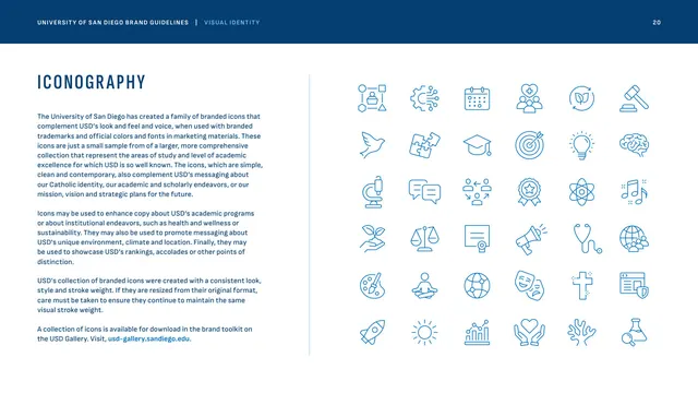 Iconography system, corporate-clean, minimal, light