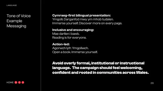 Tone of Voice example messaging