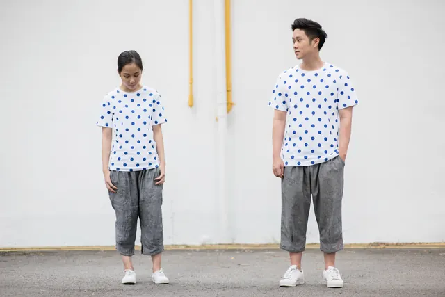 Gallery and Co polka-dot fashion lookbook, minimal, photographic, light