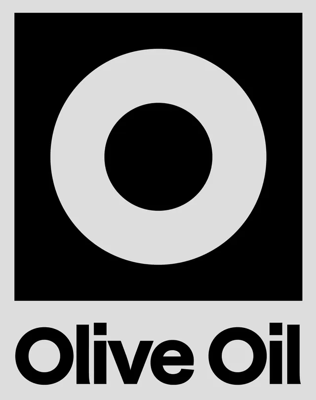 Olive Oil geometric logo mark, minimal, swiss, monochrome