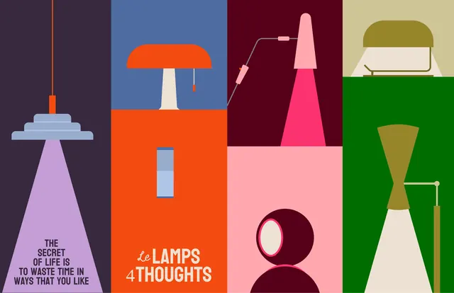 Le Lamps 4 Thoughts color-block lamp grid, flat, geometric, vibrant