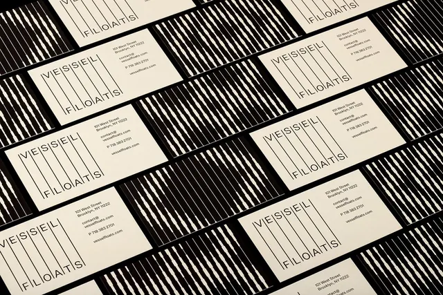 VESSEL FLOATS striped business card set, minimal, geometric, warm