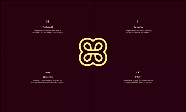 Symbol rationale grid on maroon, minimal, geometric, dark