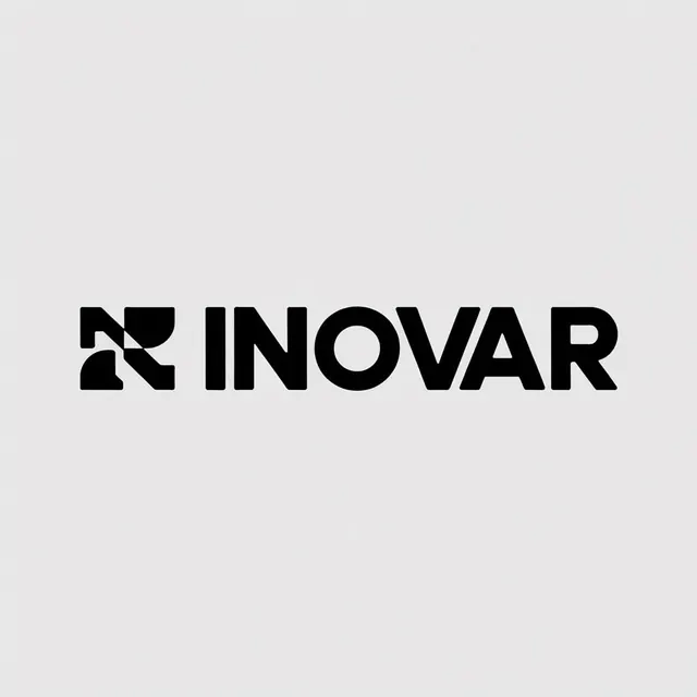INOVAR geometric wordmark logo, minimal, geometric, monochrome