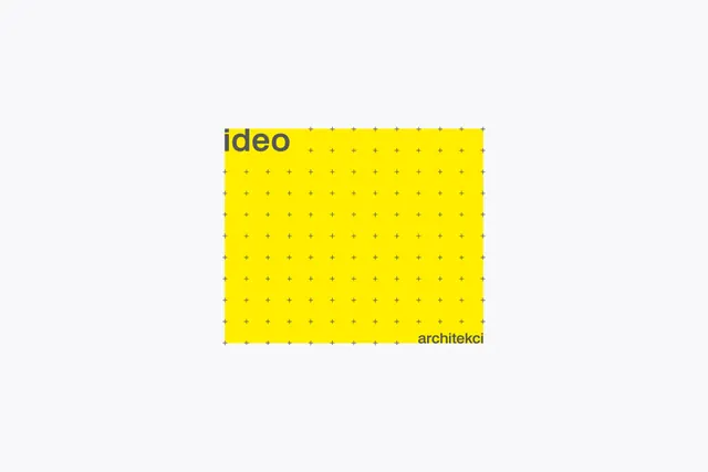 ideo architekci yellow-block logo, minimal, geometric, vibrant